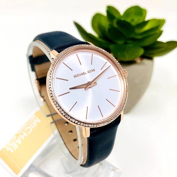 NWT MICHAEL KORS Pyper Blue Leather Watch MK2804 main image 4